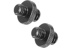 PATIKIL 2Pack Mikrofonstativ Adapter M8 Stecker an 3/8 Stecker Gewinde Stativ Schraube Adapter Doppelseiten Kamera Schraube für Mikrofon Stativständer Schwarz