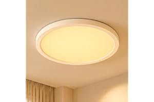 LQWELL LED Taklampa Ultrasmal Vit 30cm 23W 3000K | Modern minimalistisk design, IP44, energisnål. Perfekt för badrum, kök, vardagsrum, sovrum, hall och balkong.