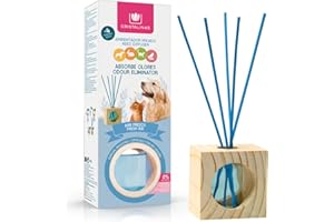 CRISTALINAS | Ambientador Absorbe Olores | Mikado para Mascotas | Aroma Aire Fresco | 100% Puro | Duración 4 Semanas | 30ml | 0% Alcohol