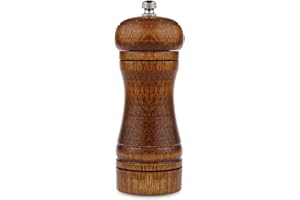 Konesky Pepper Grinder for Kitchen, 5 Inches Wooden Pepper Mill, Adjustable Black Pepper Grinder Mill for Professional and Home Kitchen grindee Use