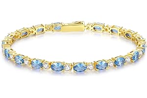 FANCIME Bransoletka tenisowa z kamieniem urodzinowym, pozłacana 14-karatowym złotem, bransoletka tenisowa dla kobiet, szlachetna biżuteria, Dzień Matki, Boże Narodzenie, prezent urodzinowy dla kobiet