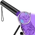 HUHKOUAE 365nm Flashlight Black Light,Portable Handheld Cat Ringworm Detector lamp,for Dog Cat Care and Resin Curing (Black)