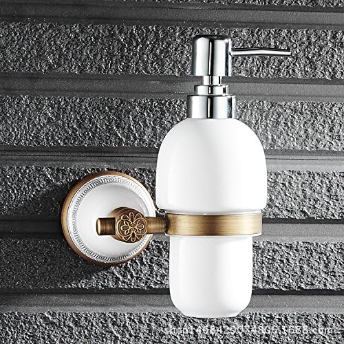 Wall-mounted Ceramic Soap Dispenser, Shampoo Soap Bottle Rack ,Bathroom Accessories(golden)