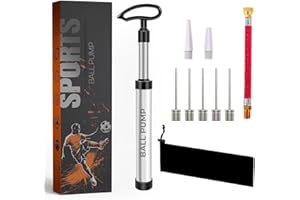 Active 100 Ballpumpe mit Nadel - Ballpumpe fußball mit Düse und Verlängerungsschlauch, ergonomisches Design, Rohr aus Aluminiumlegierung, luftpumpe für Fußball, Basketball, Volleyball, Rugby