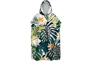 TREER-SHOP Treer Serviette Poncho Adulte Microfibre Séchage Rapide Poncho à Capuche Plage Surf, Serviette à Changement Peignoir Piscine Robe de Bain pour Homme et Femme