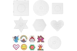 CUTIOLLY Perline da Stirare,7pcs Pegboard Per Perline A Fusione,Base Per Perline Stirare,Base Per Perline,Base per Perline Stirare Trasparenti,Per Bambini Fai Da Te Perline Artigianali, modello Pindou
