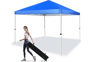 LANMOUNTAIN Canopy Tent 10X10 FT,Heavy Duty Sun Instant Shelter w/Adjustable Straight Leg Heights,Portable Pop Up Gazebo,Outdoor Patio Tents for Commercial,Camping,Garden,Blue