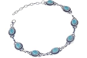 Bishilin Fußkette Boho Damen Silber, Fusskette Türkis Fuß Kette Fusskette Charm