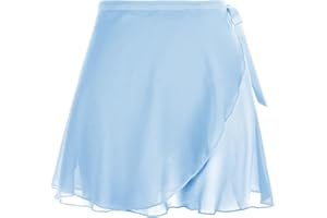 Lusofie Dance Skirts for Women with Elastic Ties Short Ballet Skirt Sheer Chiffon Women's Ballet Wrap Skirt Adult Girls
