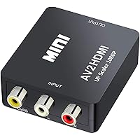 QGECEN Convertitore da RCA a HDMI, Adattatore RCA HDMI, Supporta PAL/NTSC con USB Cavo per PS2 Wii Xbox Gamecube N64 SNES VHS