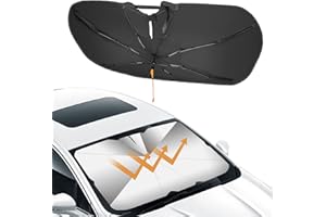 Oziral Osłona przeciwsłoneczna na przednią szybę samochodu, ochrona przed promieniowaniem UV, ochrona przed promieniowaniem UV, ochrona przed słońcem, z zaciskiem mocującym do większości pojazdów, 72