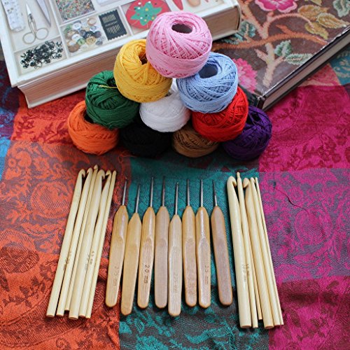 9 teiliges Set Häkelnadeln mit Aluminiumhaken und Kunststoffgriffen Häkeln Stricken Handwerk von Kurtzy TM - 4