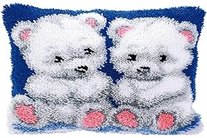 Vervaco Kit coussin au point noué 2 Ours polaires,Multicolore