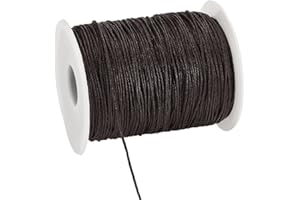 PH PandaHall 160m 1mm Cordino in Cotone Cerato Marrone Cordino Cerato Filo di Cera Perline Cordino per Bracciale Collana Gioielli Creazione Artigianato Kontting Macramè