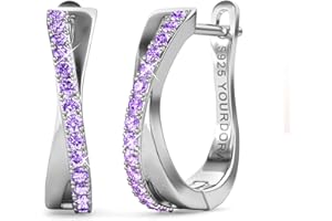 YOURDORA Pendientes Aro Retorcido de Plata de ley 925 para Mujer con Circonia Cúbica Joyas Regalos Originales