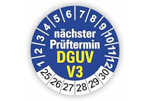 ‎FASSBENDER-DRUCK PRÜFPLAKETTEN Fassbender-Druck PRÜFPLAKETTEN - Hochwertige Prüfetiketten DGUV V3 Prüfung Ø 20mm - Selbstklebende PVC-Folie - Wartungsetiketten für Prüfung - Prüfplakette für Prüfungsnachweis (500 Stück)