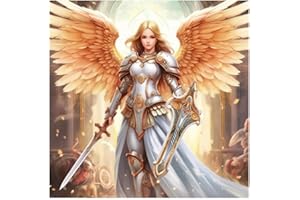 HexinYigjly Juego de pintura de diamantes 5D DIY,conjunto de punto de cruz, pintura digital de diamantes, adecuado para la decoración del hogar para adultos y niños (ángel de batalla)