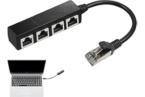 Huybaa Câble répartiteur Ethernet RJ45, LAN RJ45 Ethernet Répartiteur 1 Port Mâle vers 4 Femelles pour Cat5, Cat5e, Cat6, Cat7