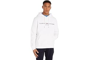 Tommy Hilfiger Uomo - Felpa in Cotone Nero con Cappuccio
