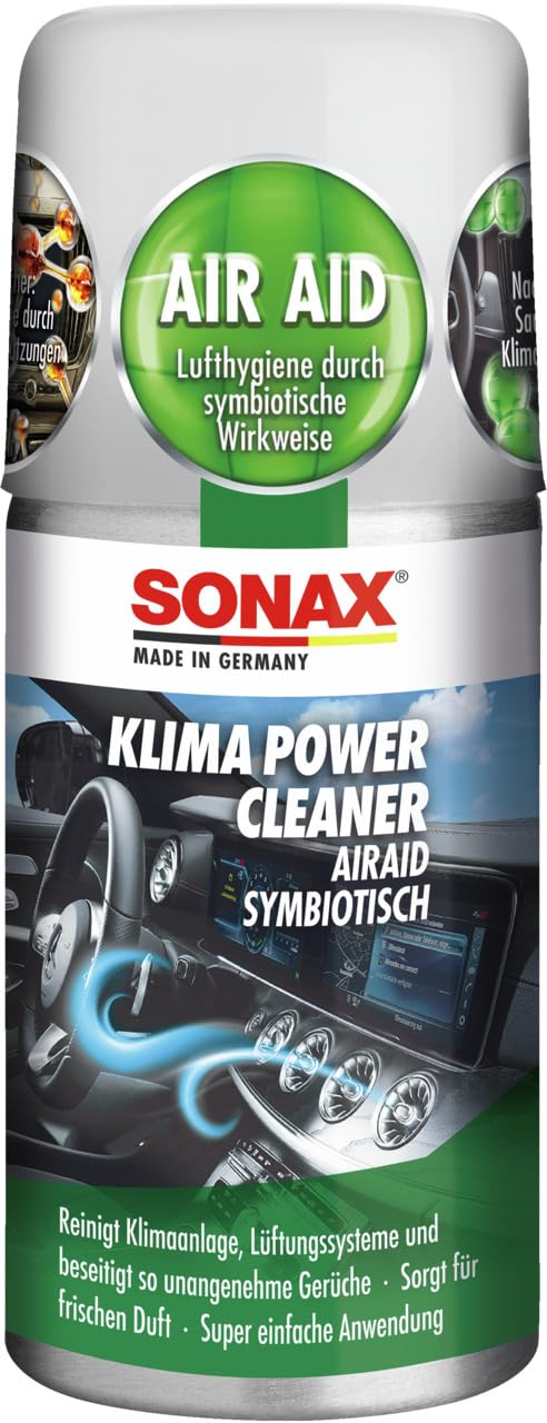 SONAX KlimaPowerCleaner AirAid symbiotisch (100 ml) | sorgt schnell und einfach für langanhaltende Lufthygiene und befreit dauerhaft von lästigen Gerüchen