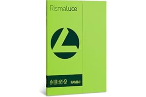 Favini A69M544 Rismaluce colore VERDE PISTACCHIO confezione da 50 cartoncini da 200gr Formato A4 (21x29,7 cm) Made in Italy