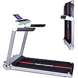 BOUDECH SPACE 1800 - Tapis Roulant Elettrico 1800W pieghevole ultra piatto con display touch screen, supporto per ipad, speak
