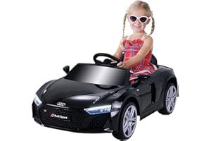 Actionbikes Motors Kinder Elektroauto Audi R8 | Fernbedienung mit First Funktion - Lizenziert - Kinderauto elektrisch - Elektrofahrzeuge - Spielzeugauto - Elektro Auto für Kinder ab 3 Jahre (Schwarz)