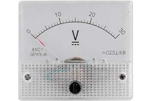 TOPIKY Mini-ampèremètre analogique Actuel, Professionnel 2.5 Précision Tension Voltmètre analogique Panneau Ampèremètre Voltmètre Actuel du CC 85 Analogue Current (DC 0-30V)