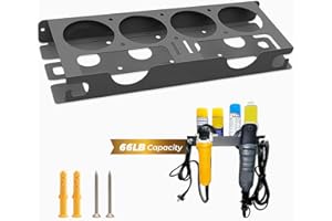 Biigdan Wandmontiertes Sprühflaschenregal Sprühflaschenhalter+Winkelschleifer Halterung 2-in-1, Spraydosenhalter, Generisch Winkelschleifer Halter mit Platz für 4 Sprühflaschen und 2 Winkelschleifen