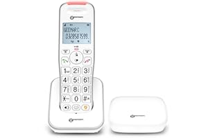 Geemarc Liberty 200, Amplified Home Telephone with Small DECT Base, Loud Ringer, Hearing Aid Compatible Cordless Phone, Easy Use Cordless Handset to Be Placed Anywhere in the House