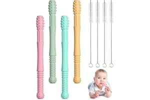 Vicloon Anneaux de dentition Bébé,4pcs Jouets de Dentition Silicone Anneau de Dentition Bebe, sans BPAAnneaux Refrigerant Jouet Calme Apaise Douleurs,pour Garçons et Filles