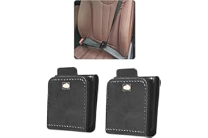 KOBONA 2pcs Seat Belt Adjuster Comfortable PU Leather Car Seat Belt Clip Auto Positioner Shoulder Neck Belt Protector Securing Clip for All Kind of Vehicles Cars Trucks