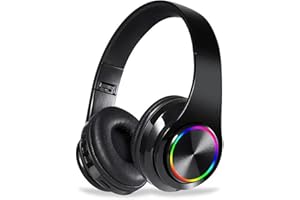 STFMHEZ Bluetooth Headphones Over Ear, Foldable Wireless Headset, Lightweight Headphones with Built-in Noise Reduction Microphone, FM, SD/TF for Online Class, Office, PC, Phone