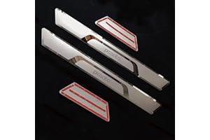 Symilov 4 Piezas Pegatina para Umbral de Acero Inoxidable de Coche para Ki-a Picanto 2015-2023 - Antidesgaste y Antiarañazos - Accesorios de Peinado de Coche,Silver