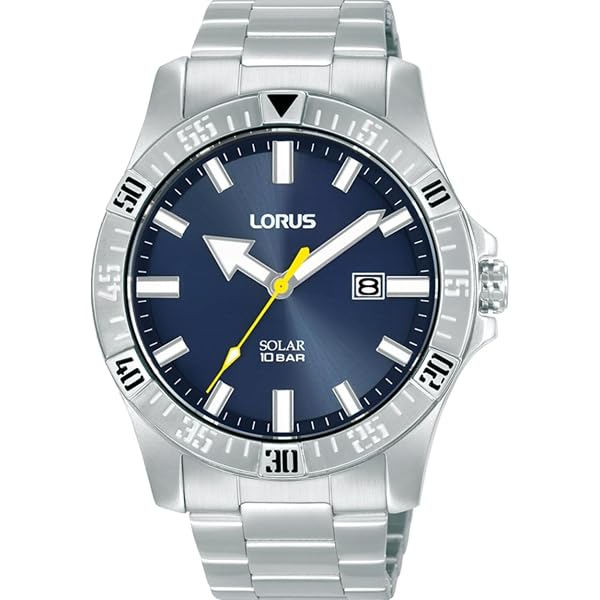 Atrium Orologio Uomo Solare In Acciaio Inox – Cassa 42 Mm, 10 ATM, Data, Bracciale Acciaio – Regalo Uomo