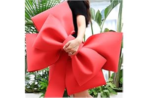 Egurs Ogromna kokardka czerwona duża kokarda dekoracyjna impreza wesele dekoracja łuk DIY zestaw kokardy do domu dekoracyjne rekwizyty strzelanie kokarda czerwona 75 cm