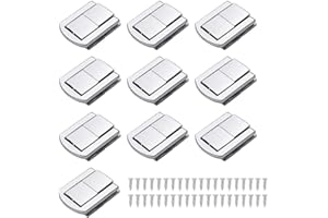 Lucywey 10pcs Stainless Steel Box Latch Clasp for Jewelry Box Gift Box, Latch Catch Clamp Clip with 40 screws