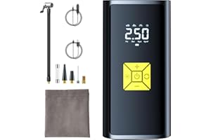 Mejewri Cordless Tyre Inflator, 4000mAh Rechargeable USB Car Tyre Pump, Portable Auto-Off Tyre Inflator Air Compressor with LED Light, Electric Digital Tyre Inflator Air Pump for Car Motorcycle