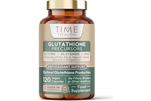 TIME HEALTH Glutathione Precursors - Tri-Peptide Formula Glycine, Glutamine & NAC - Enhanced with Na-RALA, Biotin, Selenium, Molybdenum & HEPURE™ - for Efficient Glutathione Production - UK Made to GMP Standards