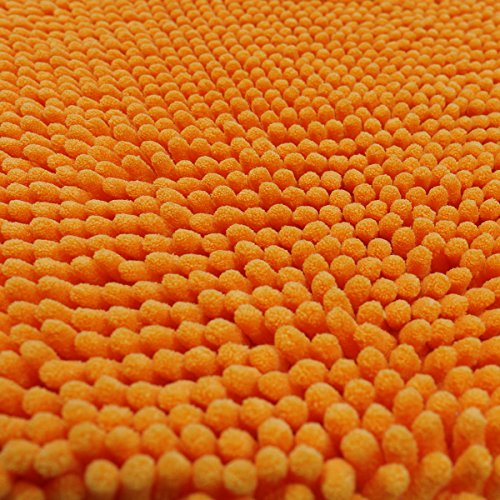 Luxbon Chenille Teppiche Stopp Antirutschmatte Badteppich Fussmatte Boden Sofa Matte Modern Orange Rund Ø 60 cm - 5