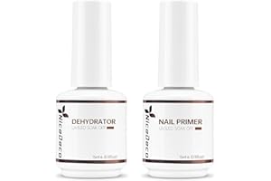 Nicedeco Nail Prep Primer Unghie e Disidratatore per Unghie Gel, Non Lampada Aria Veloce Asciutto - Rendi la Manicure più Durabilità, 2x15ml