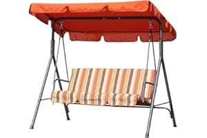 ‎ANGEL LIVING Angel Living Hollywoodschaukel Gartenschaukel 3 Sitzer mit Sonnenschutz 173x110x151cm (Terrakotta)