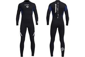 Owntop Men's Women's Full Length 3/2mm Wetsuit, Ultra-Stretch Long Sleeve Winter Wetsuit, Back Zip Adult Neoprene Surfing Diving Wet Suit