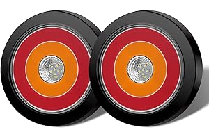 Biqiure [4 IN 1] Feux de Remorque LED 12V, 4 Inch Feux Arrière Rond pour Remorque Clignotant de Position/Feu de recul/LED éclairage de Remorque Feux de Freinage Rouge Blanc Ambre 3 Couleurs