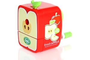 BXT Taille-Crayon à Manivelle Manuel Mode Taille-Crayon Manuel d'apprentissage Fournitures pour Enfant Cadeau Forme Fruit pour Fille Garçon Taille-Crayon Magnifique et Charmant Couleur- Pomme Rouge