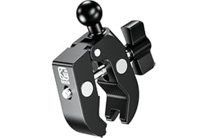 BRCOVAN Aluminum Alloy Handlebar Clamp Mount Base with 17mm TPU Ball for Rails 0.5'' to 2'' in Diameter, Compatible with Garmin GPS Mounts & Bike Motorcycle Phone Mount Holder with 17mm Ball Socket