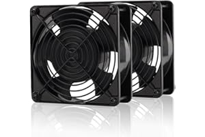 EZDIY-FAB Wentylator obudowy 120 mm, 200 CFM 4000 RPM, wentylator CPU 12 V DC 4-pinowy Molex PC, wysoka obudowa chłodząca CFM z metalową ochroną palców, grill-Mining Rig Rig 2 wentylatory do ETH