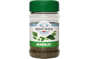 MARCEL SENCHOU - Basilic Séché 40g en Tube - Aromate Riche en Goût - Saveur Authentique Préservée - Idéal en Pesto, avec des Tomates/Mozzarella et Plats Équilibrés - Recette Élaborée en France