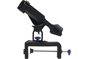 HIUMI Fishing Boat Rods Holder with Large Clamp Opening 360 Degree Adjustable Fishing Rod Racks Folding Holder