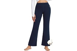 BALEAF Pantaloni da Yoga Donna Pantaloni Campana Donna con Vita Alta Tasca Interna Tanspirante Comodo Pantaloni Sportivi a Casa
